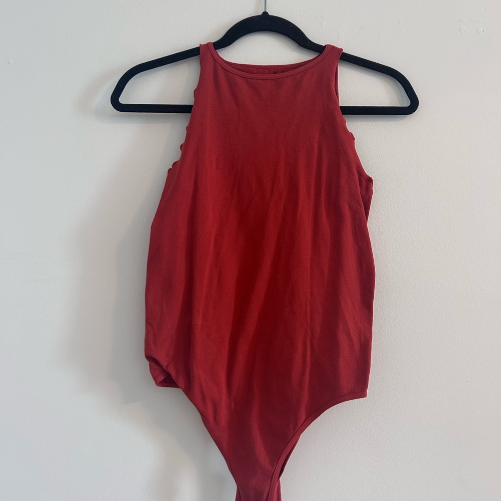 Free People rust Red Sleeveless Bodysuit